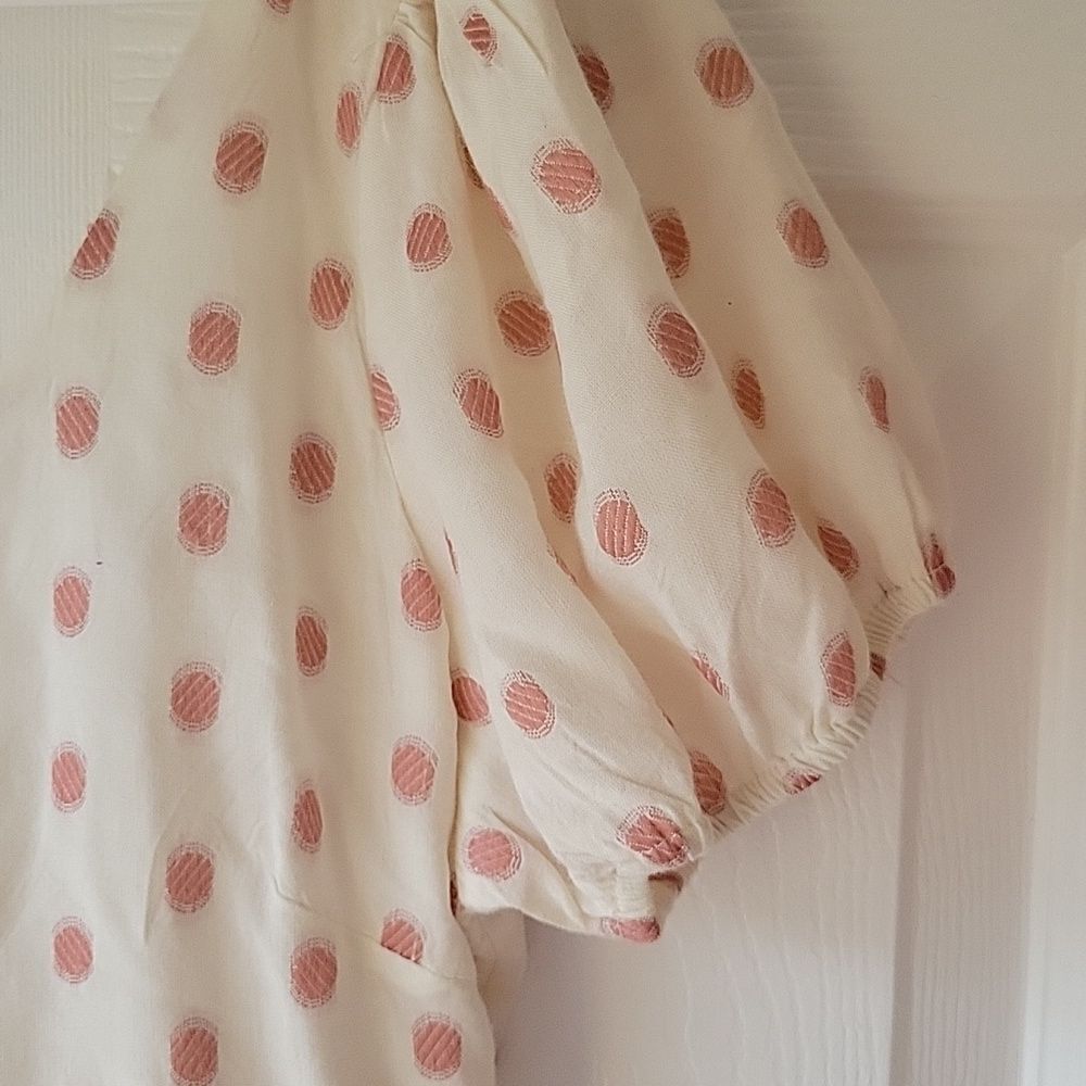 Jessica Simpson Mini Dress Size M Casual Mini Cream and Pink Open Back Tie Bow - Picture 5 of 8